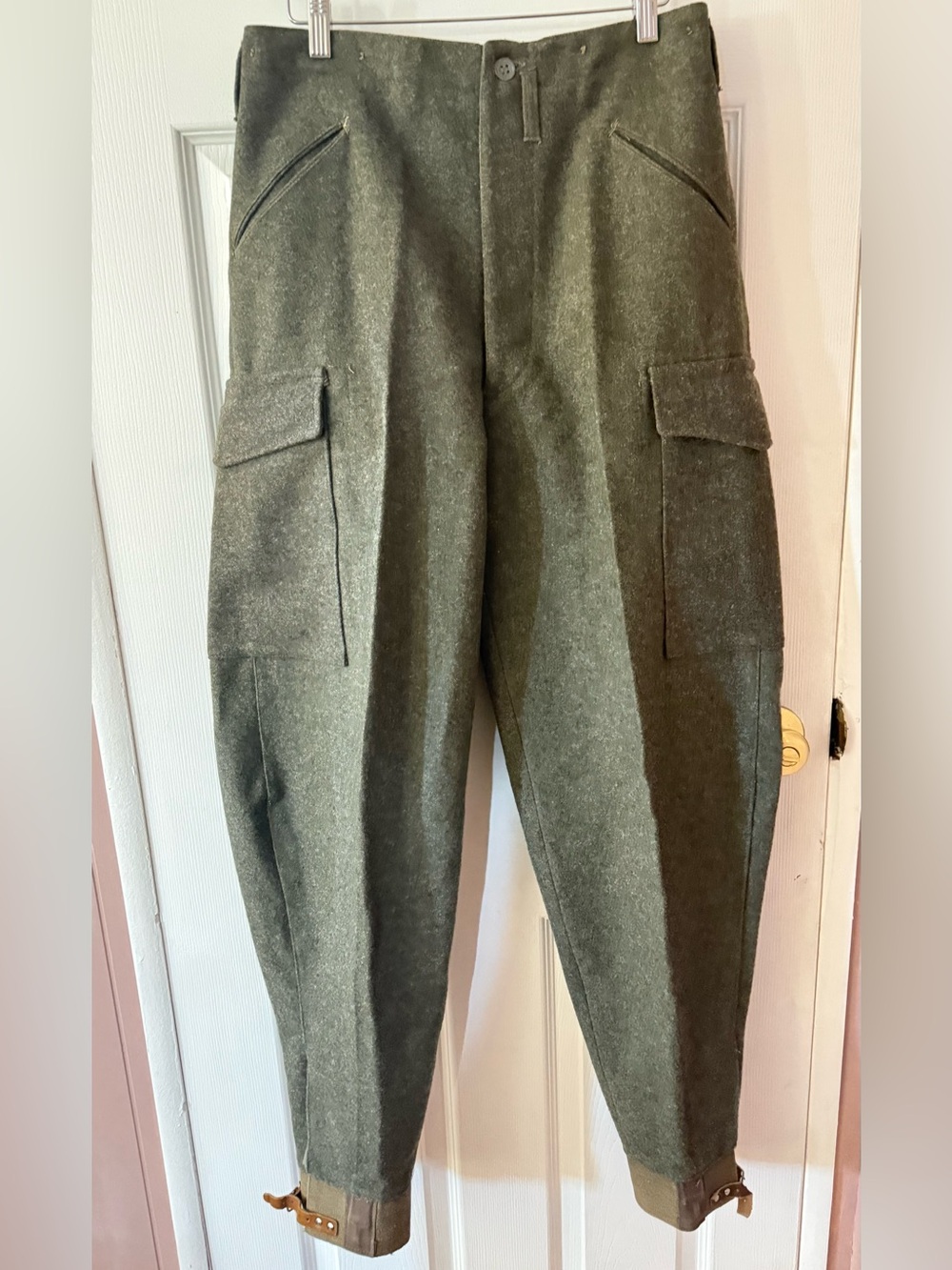 NEW VTG MEN 1944 Swedish Heavy Olive wool military pants 28.5" W x 31" inseam
